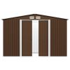 Garden Storage Shed Brown 101.2"x80.7"x70.1" Steel