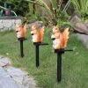 1pc Solar Resin Squirrel Floor Lamp; LED Outdoor Rain Light Courtyard Garden Lawn Landscape Light