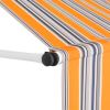 Manual Retractable Awning 59" Yellow and Blue Stripes