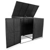 Double Wheelie Bin Shed Poly Rattan Black 58.3"x31.5"x43.7"