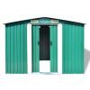 Garden Storage Shed Green Metal 101.2"x80.7"x70.1"