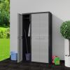 Garden Storage Cabinet with 4 Shelves Black and Gray