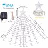 Remote+Warm White Solar Waterfall String Light Christmas Tree Hanging US