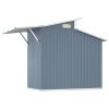 Garden Shed Gray 106.3"x51.2"x82.1" Galvanized Steel