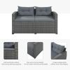 9-piece Outdoor Patio Large Wicker Sofa Set;  Rattan Sofa set for Garden;  Backyard; Porch and Poolside;  Gray wicker;  Gray Cushion