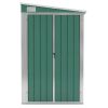 Wall-mounted Garden Shed Green 46.5"x150.4"x70.1" Galvanized Steel