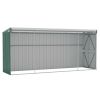 Wall-mounted Garden Shed Green 46.5"x150.4"x70.1" Galvanized Steel