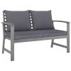 5 Piece Garden Lounge Set with Cushion Solid Acacia Wood Gray