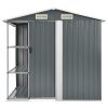 Garden Shed with Rack Gray 80.7"x51.2"x72" Iron