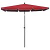 Garden Parasol with Pole 82.7"x55.1" Bordeaux Red