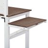 TOPMAX 65inch Garden Wood Workstation Backyard Potting Bench Table with Shelves; Side Hook and Foldable Side Table; White