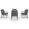 5 Piece Garden Lounge Set with Cushion Solid Acacia Wood Gray