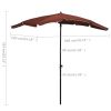 Garden Parasol with Pole 78.7"x51.2" Terracotta