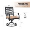 Outdoor Swivel Chairs Set of 6 Patio Metal Dining Rocker Chair with Cushion Surports 300 lbs for Garden Backyard Poolside,Black (2pcs Black-Lattice)