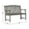 Renaissance Outdoor Patio 4-foot Hand-scraped Wood Garden Bench