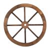 2pcs 24-Inch Old Western Style Garden Art Wall Decor Wooden Wagon Wheel Brown