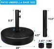 Simple Deluxe 20" Heavy Duty Patio Market Umbrella Stand with Steel Holder Water Filled for Outdoor; Lawn; Garden; 20inch; Round Base