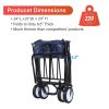 YSSOA Rolling Collapsible Garden Cart Camping Wagon; with 360 Degree Swivel Wheels &amp; Adjustable Handle; 220lbs Weight Capacity; Blue