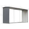 Garden Log Storage Shed Galvanized Steel 129.9"x36.2"x60.2" Gray