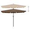 Garden Parasol with Pole 82.7"x55.1" Taupe