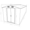 Garden Shed 101.2" x 192.5" x 71.3" Metal Gray