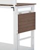 TOPMAX 65inch Garden Wood Workstation Backyard Potting Bench Table with Shelves; Side Hook and Foldable Side Table; White