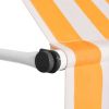 Manual Retractable Awning 137.8" Orange and White Stripes