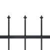 Garden Fence with Spear Top Steel 133.9"x23.6" Black