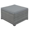 9-piece Outdoor Patio Large Wicker Sofa Set;  Rattan Sofa set for Garden;  Backyard; Porch and Poolside;  Gray wicker;  Gray Cushion