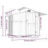 Garden Shed Gray 106.3"x51.2"x82.1" Galvanized Steel