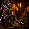 Remote+Warm White Solar Waterfall String Light Christmas Tree Hanging US