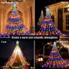 Remote+Warm White Solar Waterfall String Light Christmas Tree Hanging US