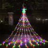 Remote+Warm White Solar Waterfall String Light Christmas Tree Hanging US