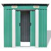 Garden Shed Green Metal 74.8"x48.8"x71.3"