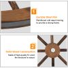 2pcs 24-Inch Old Western Style Garden Art Wall Decor Wooden Wagon Wheel Brown