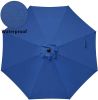 Simple Deluxe 9ft Outdoor Market Table Patio Umbrella with Button Tilt; Crank and 8 Sturdy Ribs for Garden; Blue