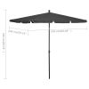 Garden Parasol with Pole 82.7"x55.1" Anthracite