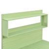 TOPMAX 65inch Garden Wood Workstation Backyard Potting Bench Table with Shelves; Side Hook and Foldable Side Table; Green