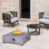 40; 000BTU Exterior Faux Stone Propane Fire Pit For Outdoor Garden Backyard with Water Proof Cover and Lava Rock