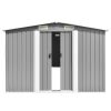 Garden Shed 101.2" x 192.5" x 71.3" Metal Gray