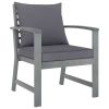 5 Piece Garden Lounge Set with Cushion Solid Acacia Wood Gray