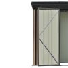 TOPMAX Patio 5ft Wx3ft. L Garden Shed; Metal Lean-to Storage Shed with Lockable Door; Tool Cabinet for Backyard; Lawn; Garden; Brown