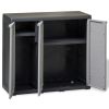 Garden Storage Cabinet with 2 Shelves Black and Gray