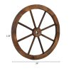 2pcs 24-Inch Old Western Style Garden Art Wall Decor Wooden Wagon Wheel Brown