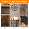 2pcs 24-Inch Old Western Style Garden Art Wall Decor Wooden Wagon Wheel Brown