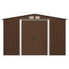 Garden Storage Shed Brown 101.2"x80.7"x70.1" Steel