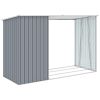 Garden Firewood Shed Gray 96.5"x38.6"x62.6" Galvanized Steel