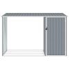 Garden Firewood Shed Gray 96.5"x38.6"x62.6" Galvanized Steel