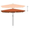 Garden Parasol with Pole 82.7"x55.1" Terracotta