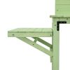 TOPMAX 65inch Garden Wood Workstation Backyard Potting Bench Table with Shelves; Side Hook and Foldable Side Table; Green